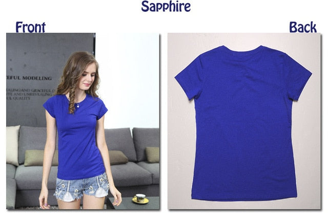 Plain T Shirt Women Cotton Elastic Basic T-shirts Female Casual Short Sleeve T-shirt