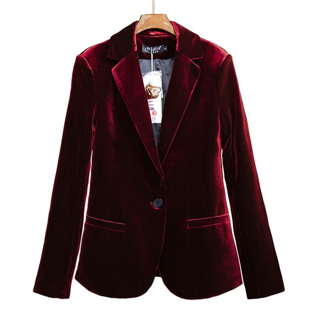 High Quality New Velvet Women Blazer