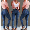 Image of High Waist Jeans For Women Slim Stretch Denim Jean Bodycon Tassel Belt Bandage Skinny Push Up Jeans Woman