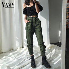 High waist pants camouflage loose joggers for women