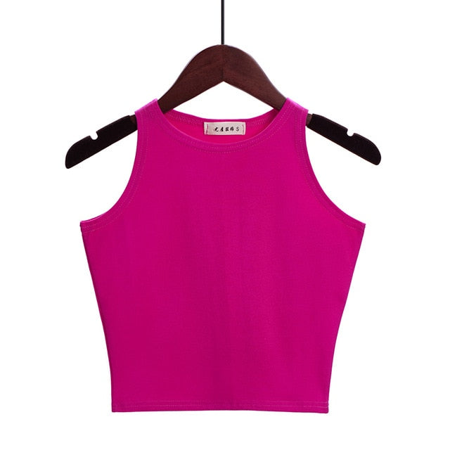 Hot 2019 New Women Sexy Cotton Crop Top Crop Bustier Multicolor Sleeveless Cropped Blusas Vest Tank Top Camisole