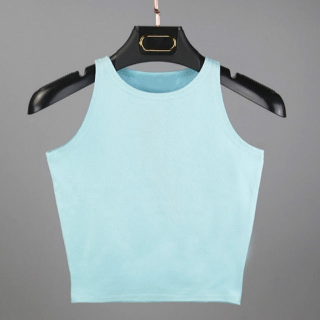 Hot 2019 New Women Sexy Cotton Crop Top Crop Bustier Multicolor Sleeveless Cropped Blusas Vest Tank Top Camisole