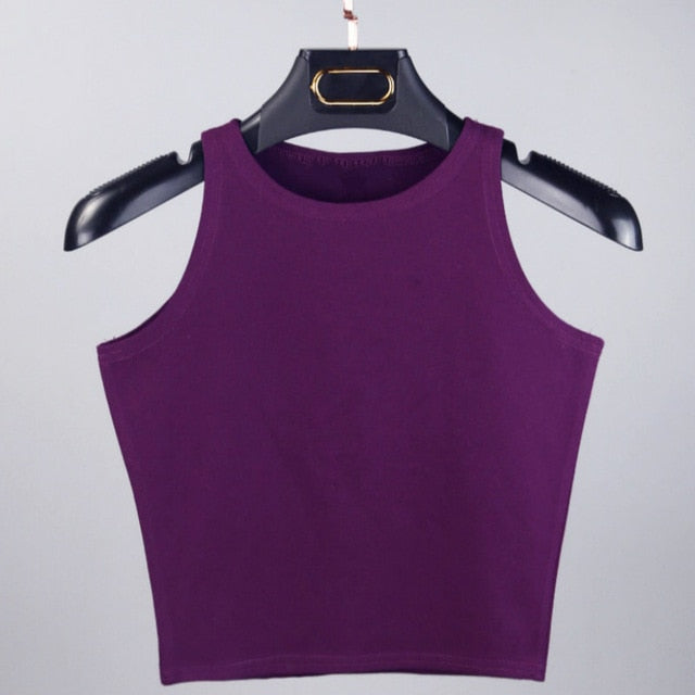 Hot 2019 New Women Sexy Cotton Crop Top Crop Bustier Multicolor Sleeveless Cropped Blusas Vest Tank Top Camisole