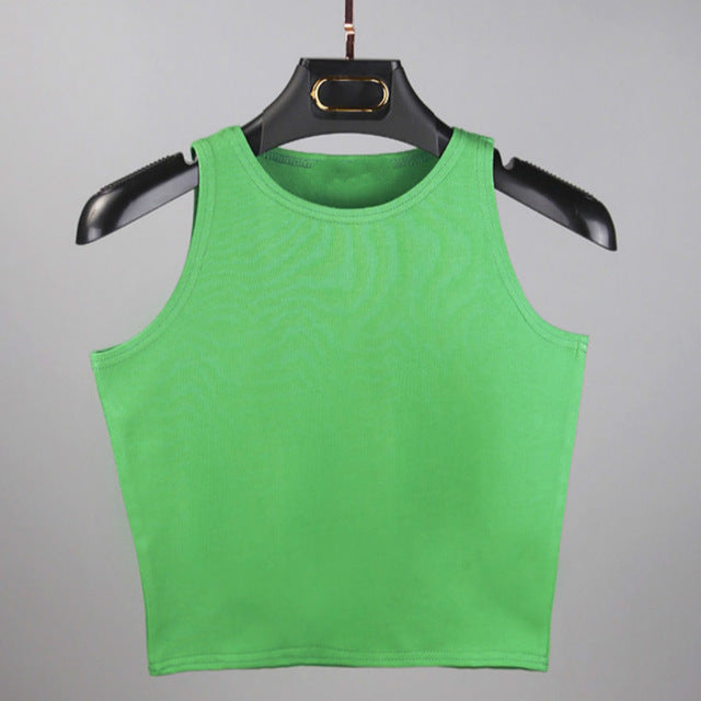 Hot 2019 New Women Sexy Cotton Crop Top Crop Bustier Multicolor Sleeveless Cropped Blusas Vest Tank Top Camisole
