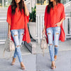 Image of Hot Women Blouses Summer Elegant Irregular V-Neck Chiffon