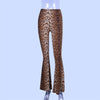 Image of high waist leopard print flare leggings