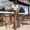 Image of high waist leopard print flare leggings