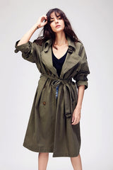 JAZZEVAR 2019 Autumn New Women's Casual trench coat oversize Double Breasted Vintage Washed Outwear Loose Clothing