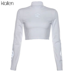 Long Sleeve reflective turtleneck Slim Harajuku Streetwear