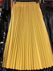 Image of 2020 autumn fashion new PU leather pleated skirt elastic high waist