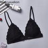 Image of Lace Bralette Sexy Bras for Women Wire Free Push Up Bra Seamless Deep V Lace Girl Bra Wireless Thin Underwear Lingerie Sujetador