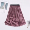 Image of Ladies Vintage Autumn Winter Women Velvet Skirt High Waisted Elegant Sexy Skinny Black Pleated Skirts Female Maxi Skirts Womens