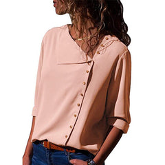 Leisure Blouse   Long Sleeve Women Blouses and Skew Collar