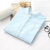 Image of Long Sleeve White Blue Womens Oxford Shirts Plus Size