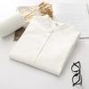 Image of Long Sleeve White Blue Womens Oxford Shirts Plus Size