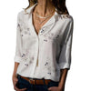 Image of Long Sleeve Women Blouses  Plus Size Turn-down Collar Blouse Shirt