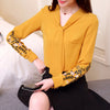 Image of Long sleeve embroidery chiffon blouse women's and blouses shirt