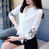 Image of Long sleeve embroidery chiffon blouse women's and blouses shirt