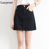 Image of Lucyever Fashion Korean Spring Summer Women Denim Skirt High Waist Mini Skirts Jeans Plus Size Harajuku Cotton Girls Black Skirt