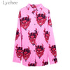 Image of Summer Women Blouse Punk Gothic Casual Loose Short Sleeve Shirt Female