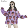 Image of Summer Women Blouse Punk Gothic Casual Loose Short Sleeve Shirt Female