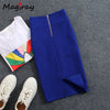 Image of Magiray High Waist Elastic Pencil Skirt Female Bodycon Skirts Womens Summer 2019 Knee Length Back Split Ladies Office Saia C571