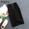 Image of Magiray High Waist Elastic Pencil Skirt Female Bodycon Skirts Womens Summer 2019 Knee Length Back Split Ladies Office Saia C571