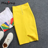 Image of Magiray High Waist Elastic Pencil Skirt Female Bodycon Skirts Womens Summer 2019 Knee Length Back Split Ladies Office Saia C571