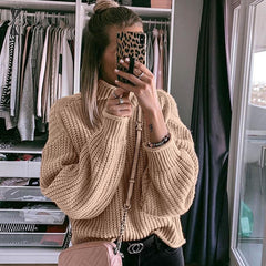 Turtleneck Women Sweater Autumn Winter Long Sleeve Jumper