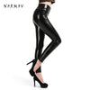 Image of Women Faux Leather Leggings Winter Keep Warm High Waist