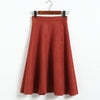 Image of Neophil Women Suede High Waist Midi Skirt 2019 Winter Vintage Style Pleated Ladies A Line Black Flare Skirt Saia Femininas S1802