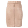Image of Neophil Women Suede Mini Pencil Skirts Female Vintage Style 2019 Winter Front Zipper Button Ladies Short Skirts Tutu Saia S1911