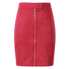 Neophil Women Suede Mini Pencil Skirts Female Vintage Style 2019 Winter Front Zipper Button Ladies Short Skirts Tutu Saia S1911