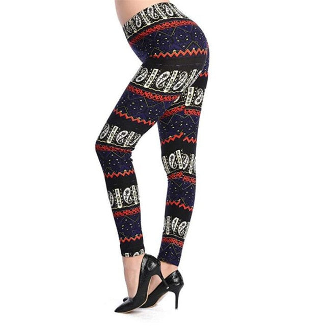 Print Flower Leggings for Plus Size