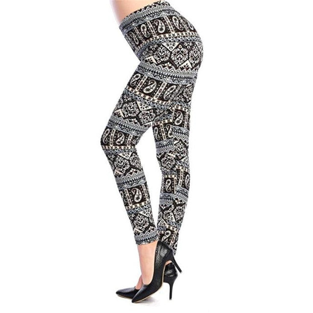 Print Flower Leggings for Plus Size