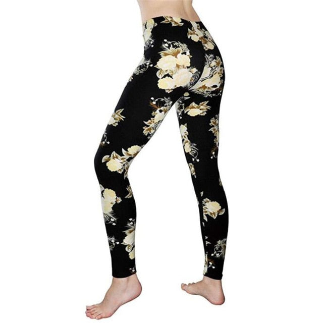 Print Flower Leggings for Plus Size