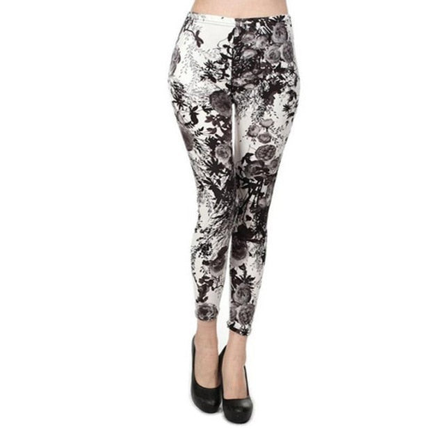 Print Flower Leggings for Plus Size