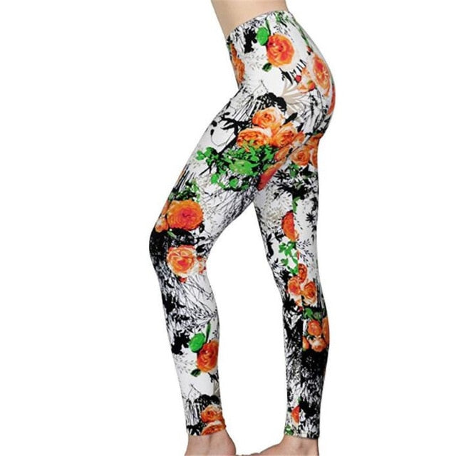 Print Flower Leggings for Plus Size