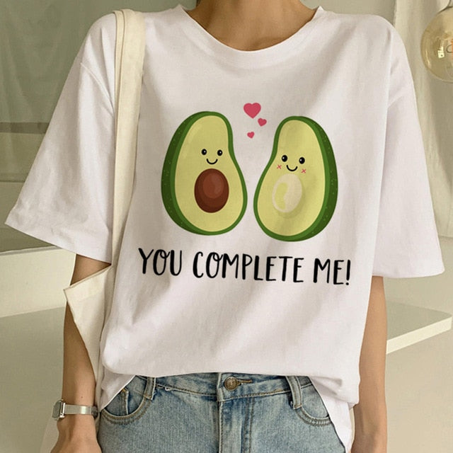 Short Sleeve New Avocado Shirt Vegan T Shirt Women Harajuku Kawaii