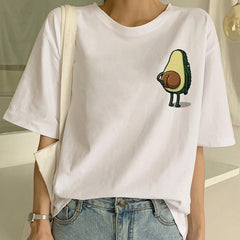 Short Sleeve New Avocado Shirt Vegan T Shirt Women Harajuku Kawaii