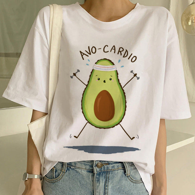Short Sleeve New Avocado Shirt Vegan T Shirt Women Harajuku Kawaii