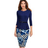 Image of Nice-forever Vintage Elegant Wear to Work with Belt Peplum vestidos Business Party Bodycon Office Career Women Dress B473