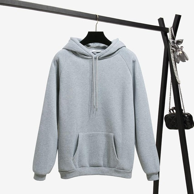Long Sleeves Letter Harajuku Print  Light Pink Pullovers O-neck Women's Hooded Sweatshirt Tops