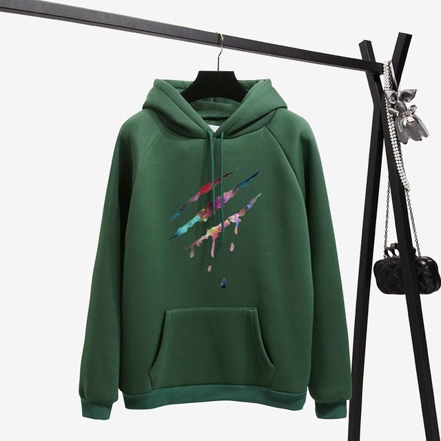 Long Sleeves Letter Harajuku Print  Light Pink Pullovers O-neck Women's Hooded Sweatshirt Tops