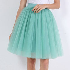 Party Train Puffy 5Layer 60CM Fashion Women Tulle Skirt Tutu Wedding Bridal Bridesmaid