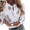 Image of Pineapple Blouse Women's Shirt Ananas White Long Sleeve Blouses Woman