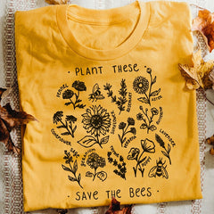 Plant These Harajuku Tshirt Women Causal Save The Bees T-shirt Cotton