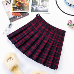 Plus Size Harajuku Short Skirt New Korean Plaid Skirt Women Zipper