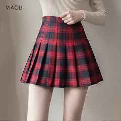 Plus Size Harajuku Short Skirt New Korean Plaid Skirt