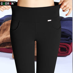 S-6XL winter warm 2020 high Elastic Waist Casual stretch Skinny Pencil Pants